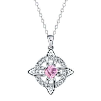 ✨ Mystical Birthstone Witches Knot Necklace – Natural Crystal 🔮💞Protect Your Loved Ones