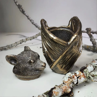 🦇 LAST DAY 49% OFF | Handmade Bronze Bat Jewelry Box – Gothic Trinket Cup & Ring Holder Gift