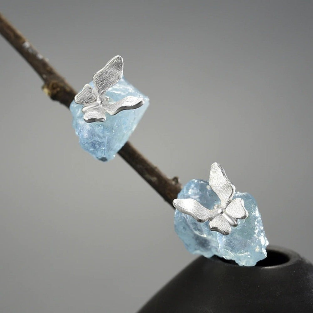 Butterfly Aquamarine Earrings
