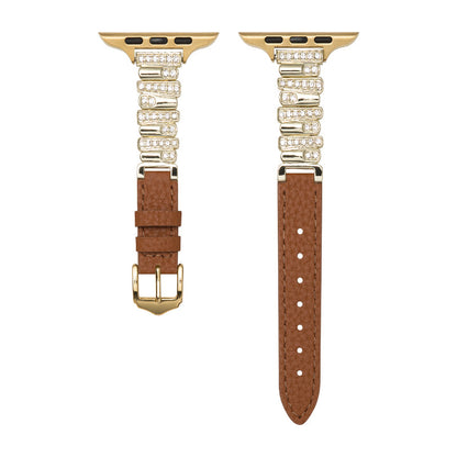 Aurora Crystal Leather Apple Watch Strap