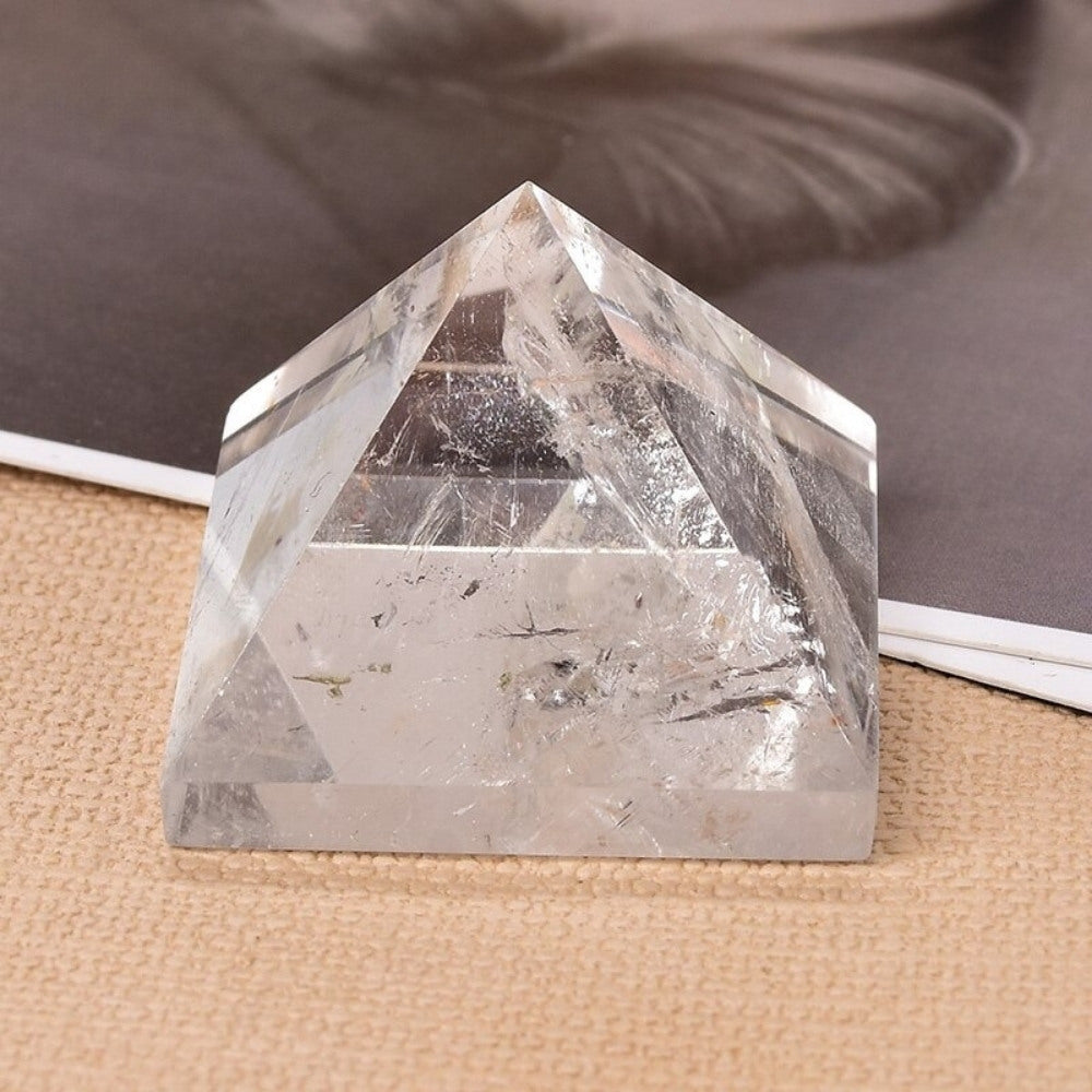 Natural Crystal Clear Quartz Pyramid