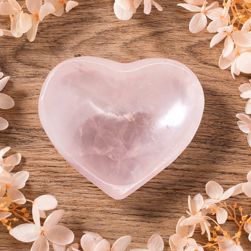 Heart Shaped Rose Quartz Crystal Bowl