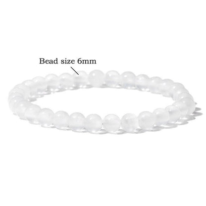 Selenite Crystal Bead Bracelet