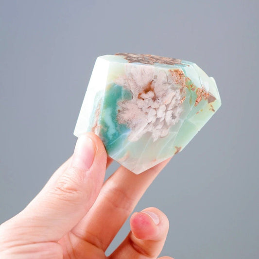 Raw Green Flower Agate Stone