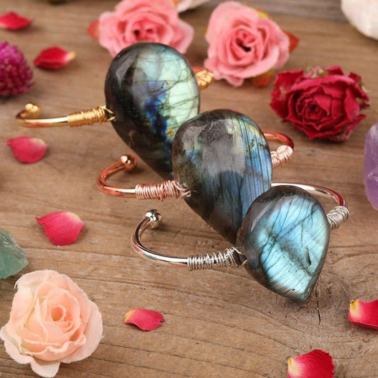 Labradorite Crystal Teardrop Bracelet
