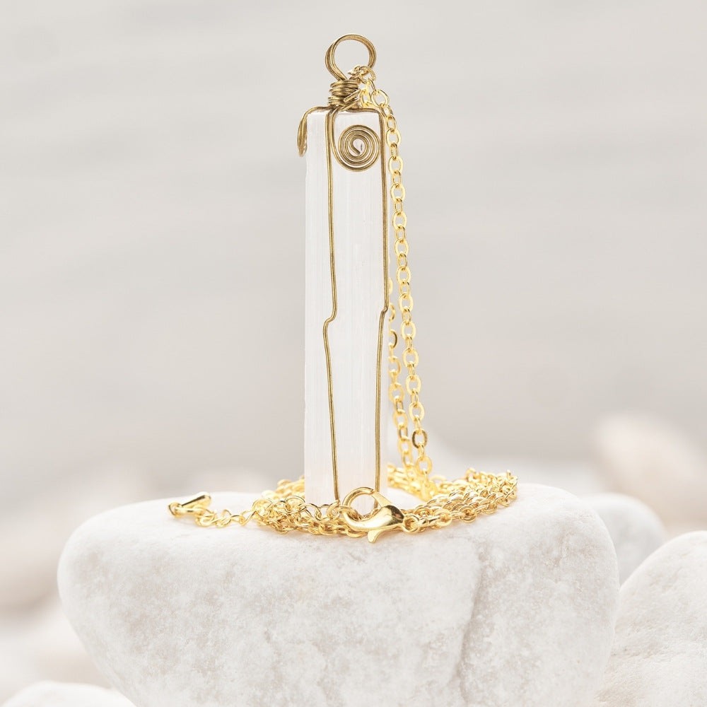 Handmade Selenite Crystal Necklace