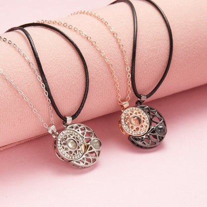 Matching Moon & Sun Magnetic Necklaces for Couples