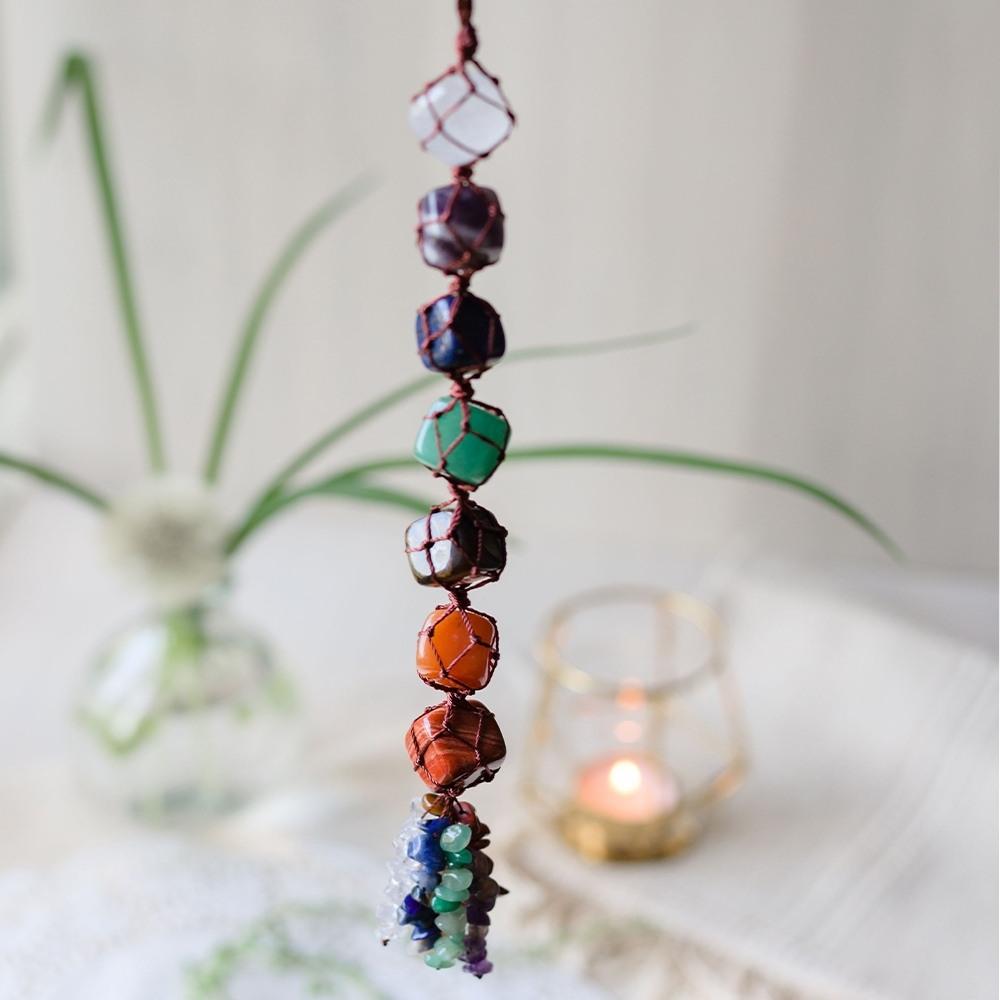 7 Chakra Natural Gemstone Tassel