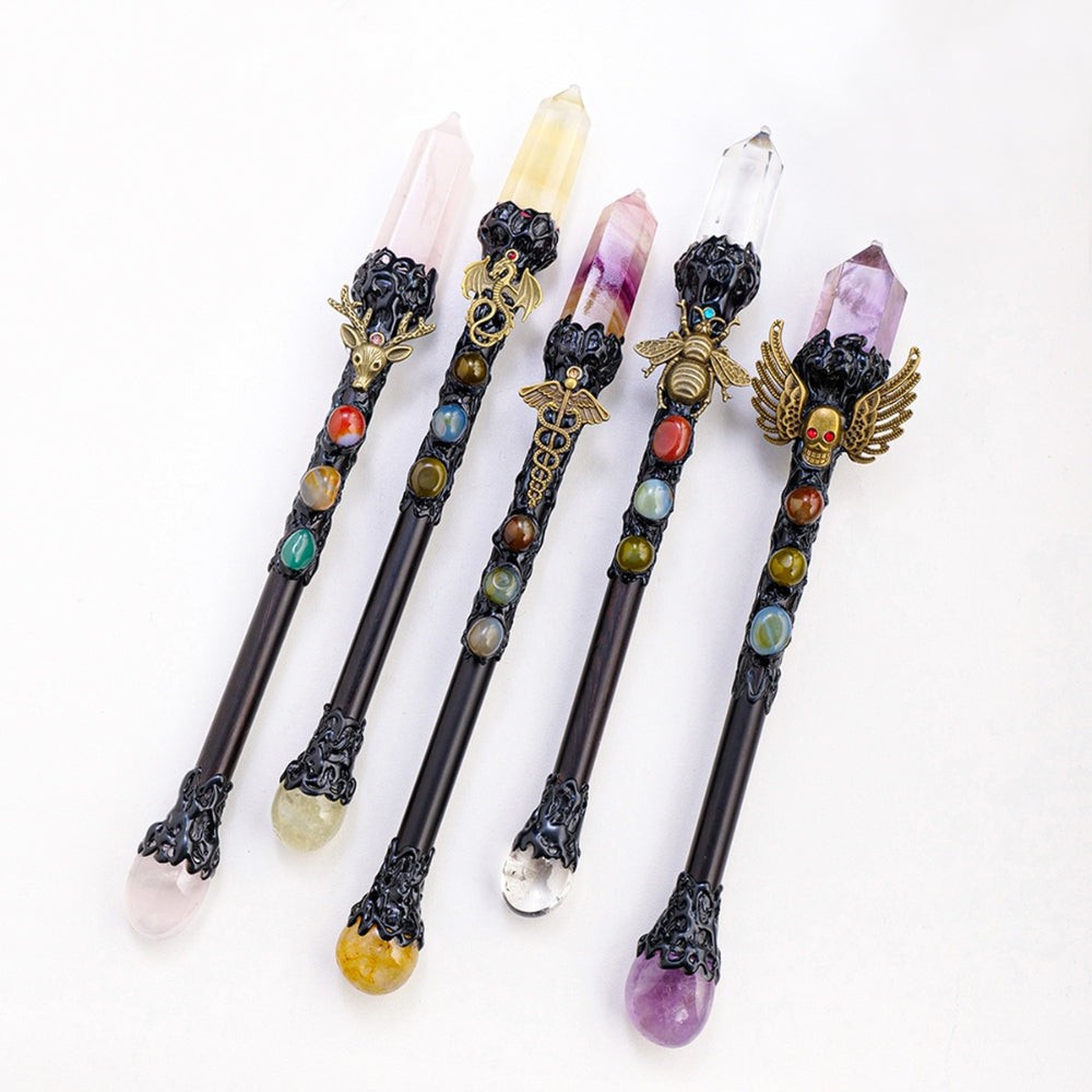 Natural Crystal Point Witchcraft Wand