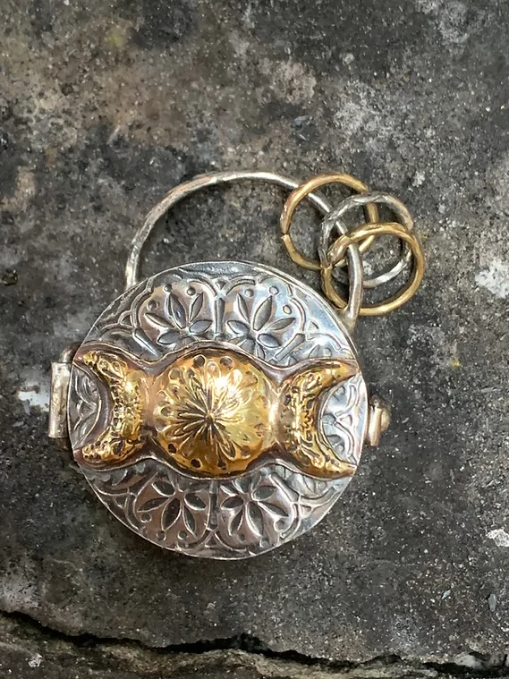 ✨100% Handmade 925 Silver Triple Moon & Tree of Life Locket(Emma Hope Handmade®)
