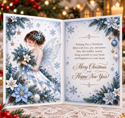 3D Christmas Angel Greeting Card