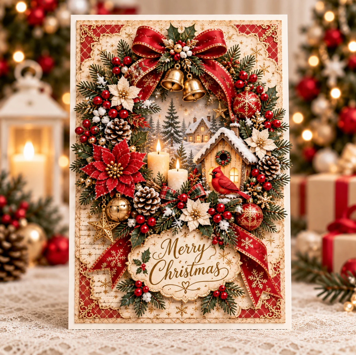3D Christmas Angel Greeting Card