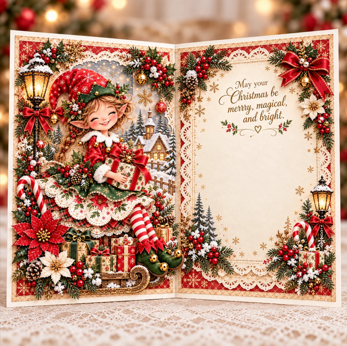 3D Christmas Angel Greeting Card