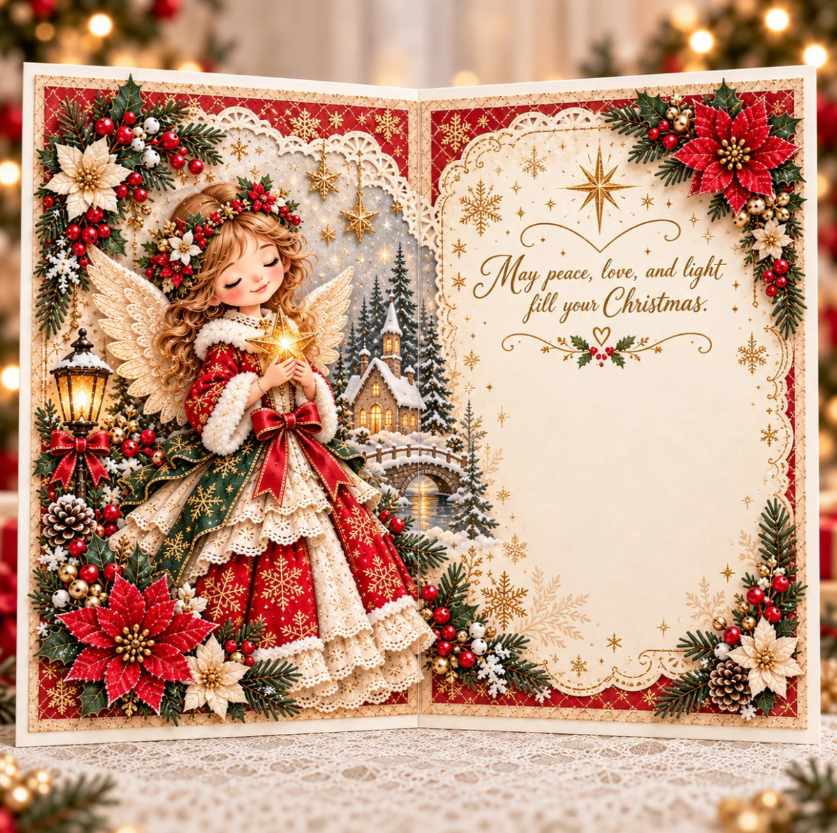 3D Christmas Angel Greeting Card