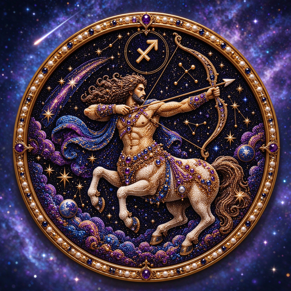 🔥 LAST DAY 49% OFF – ✨ Premium 3D Pearl 12 Zodiac Signs Art Kit | Luxury Flocked Canvas with Scratch-Resistant Non-Fading Pearl Beads DIY Handmade Astrology Decor ♈🌙💎