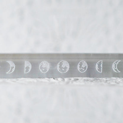 Selenite Moon Phase Wand 7"