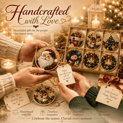 🔥Only Two-Pack for $19.98 Last Day Promotion!🎄Christmas DIY Diamond Painting Ornaments Kit (6 PCS)🎅