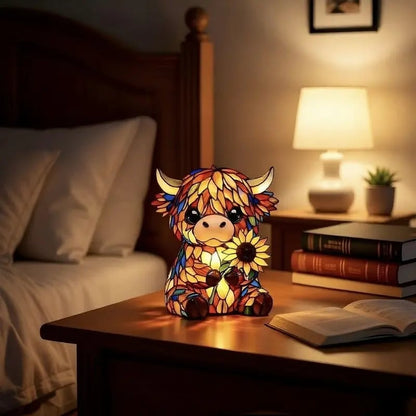 🌻Sale 49% OFF- 🐮Creative Highland Cow  Sunflower LED Night Light