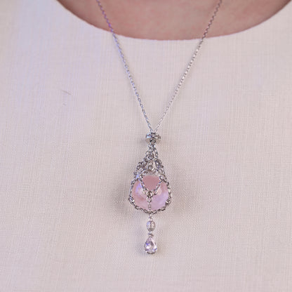 AC Natural Crystal Pouch Necklace