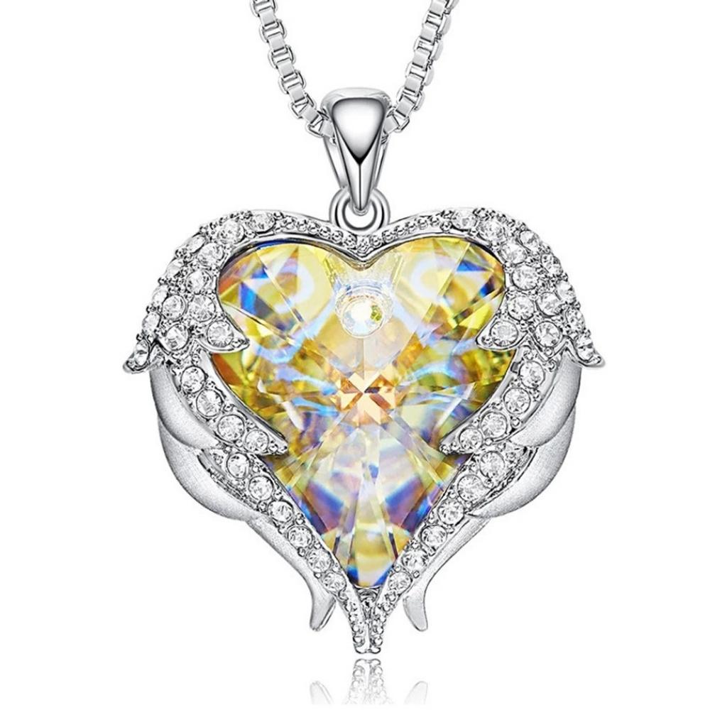 Angel Wings And Heart Necklace
