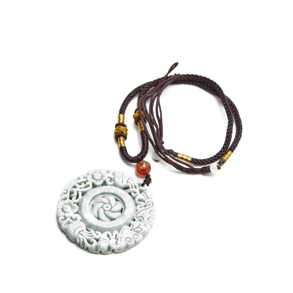 Natural Jade Flower Necklace