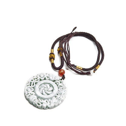 Natural Jade Flower Necklace
