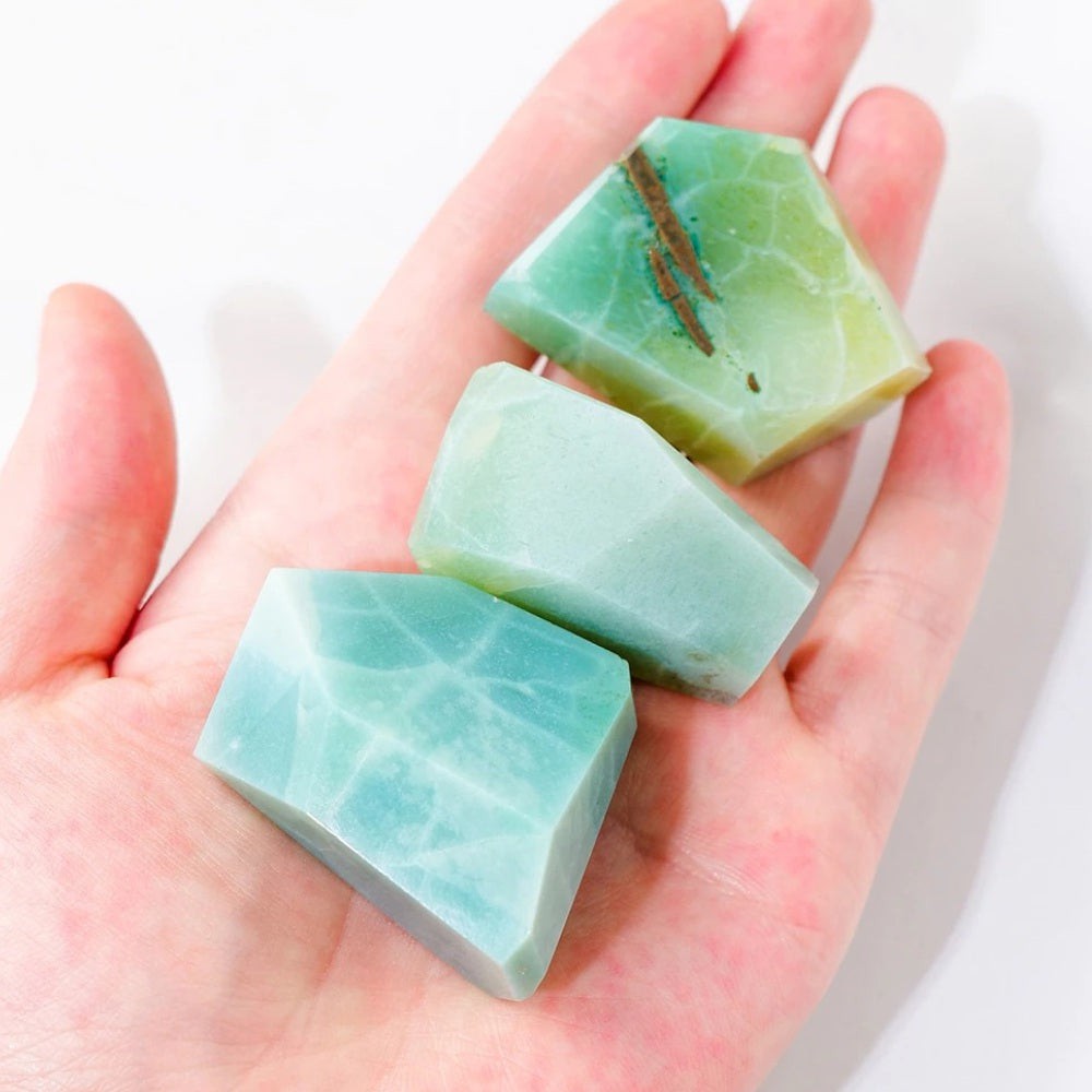 Raw Green Flower Agate Stone