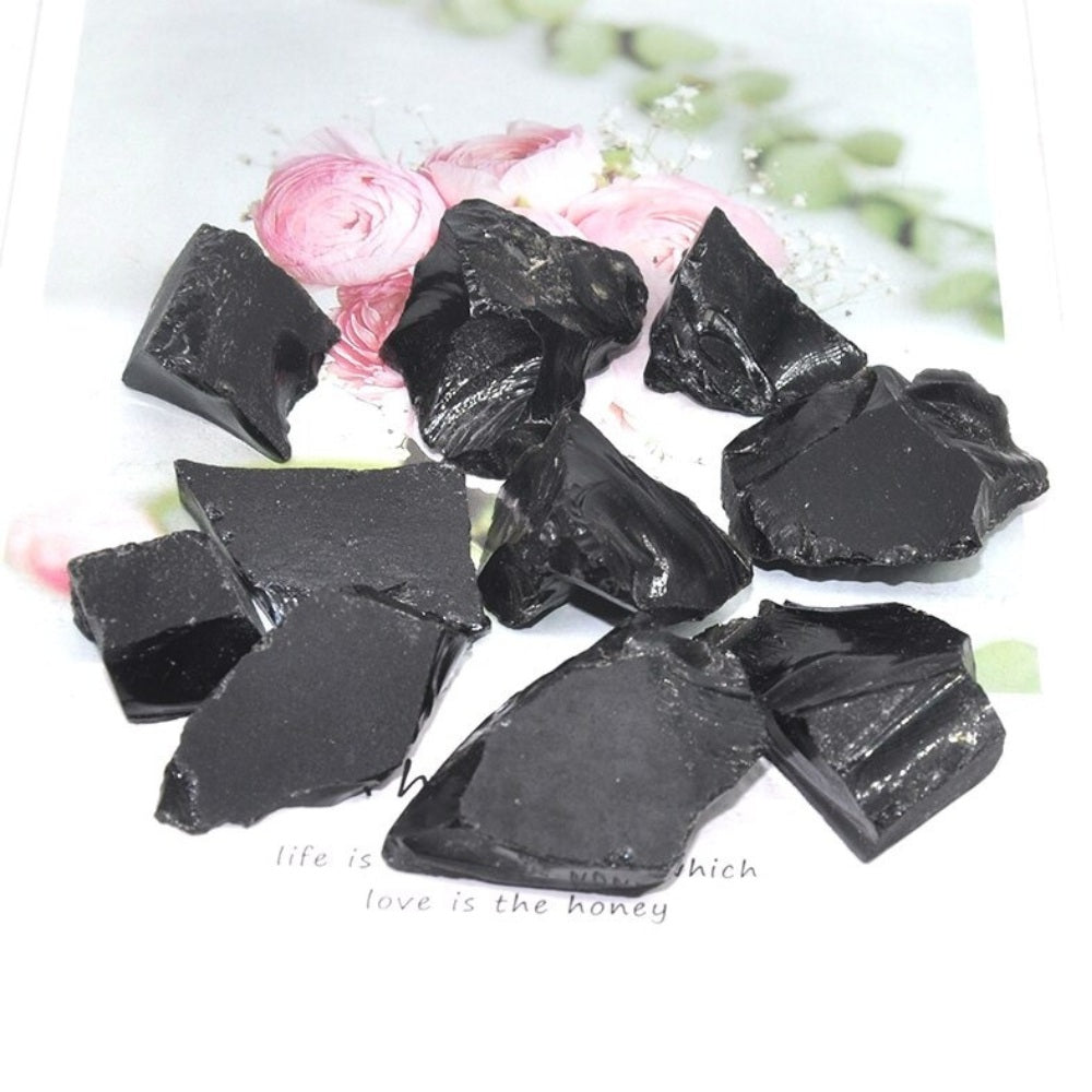 Natural Black Raw Obsidian Stones