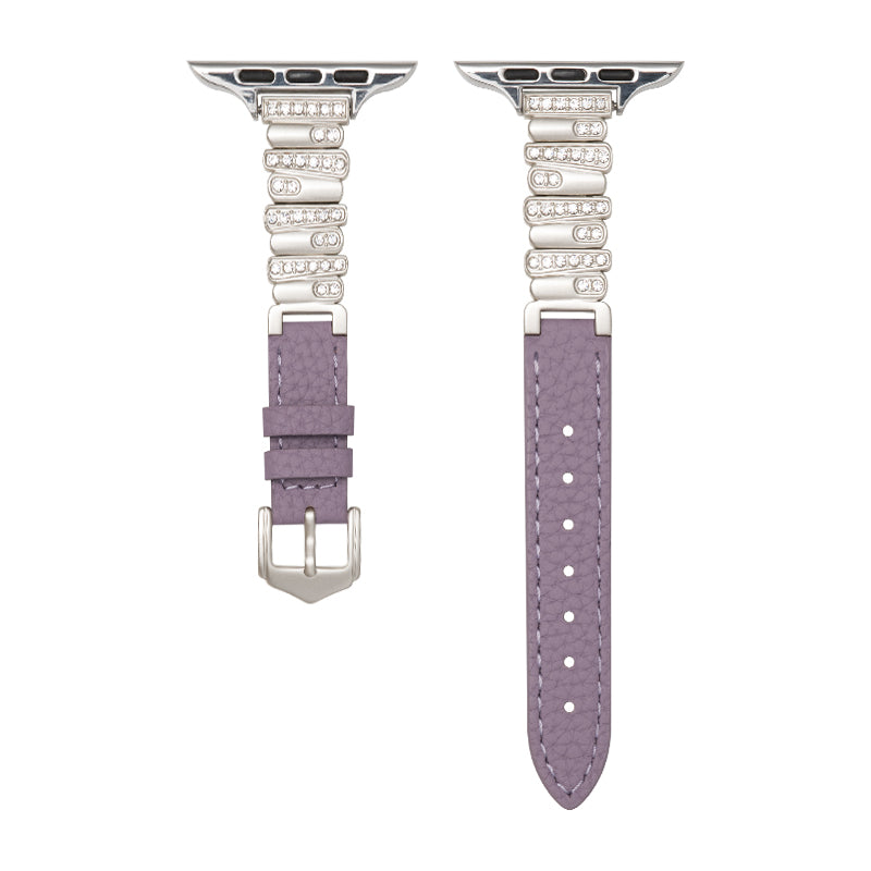 Aurora Crystal Leather Apple Watch Strap