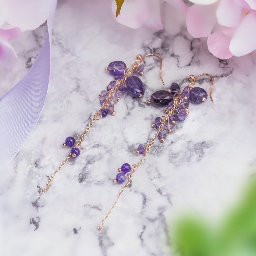 Amethyst Purple Earrings
