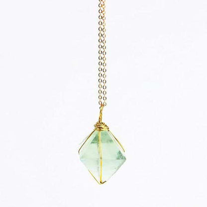 Octahedron Green Fluorite Necklace