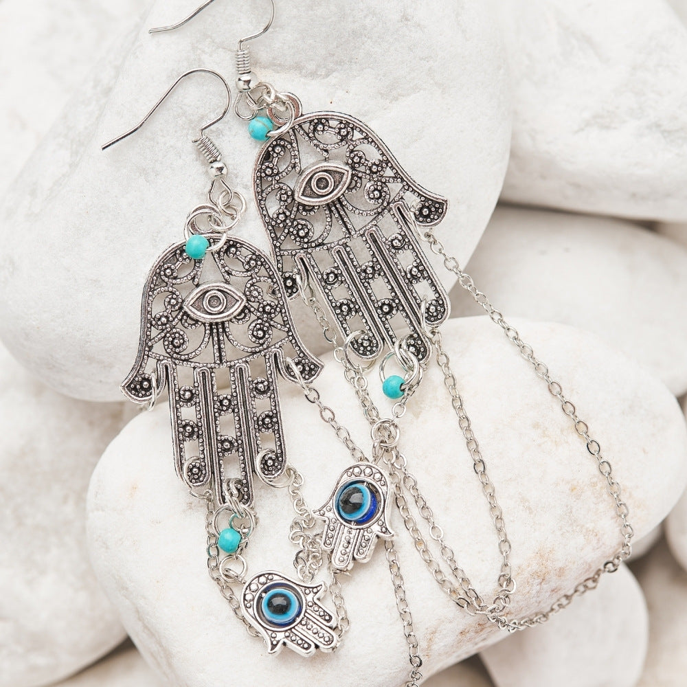 Spiritual Hamsa Evil Eye Earrings