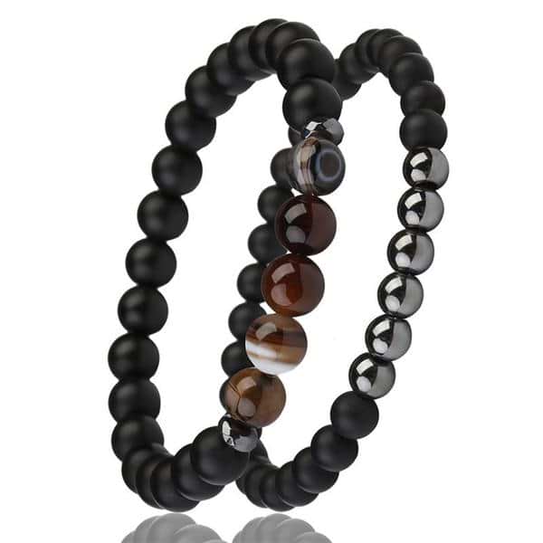 Balancing Hematite & Agate Bracelet Set