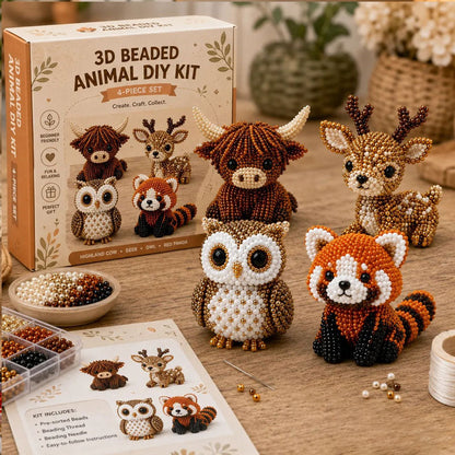 🧵✨ Tiny 3D Beaded Animal DIY Kit