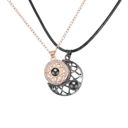 Matching Moon & Sun Magnetic Necklaces for Couples