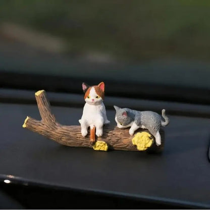 ⏰LAST DAY 49% OFF🔥 Hand-Painted Mini Cat Desk Figurines – Set of 5 Cute Cartoon Kitty Companions