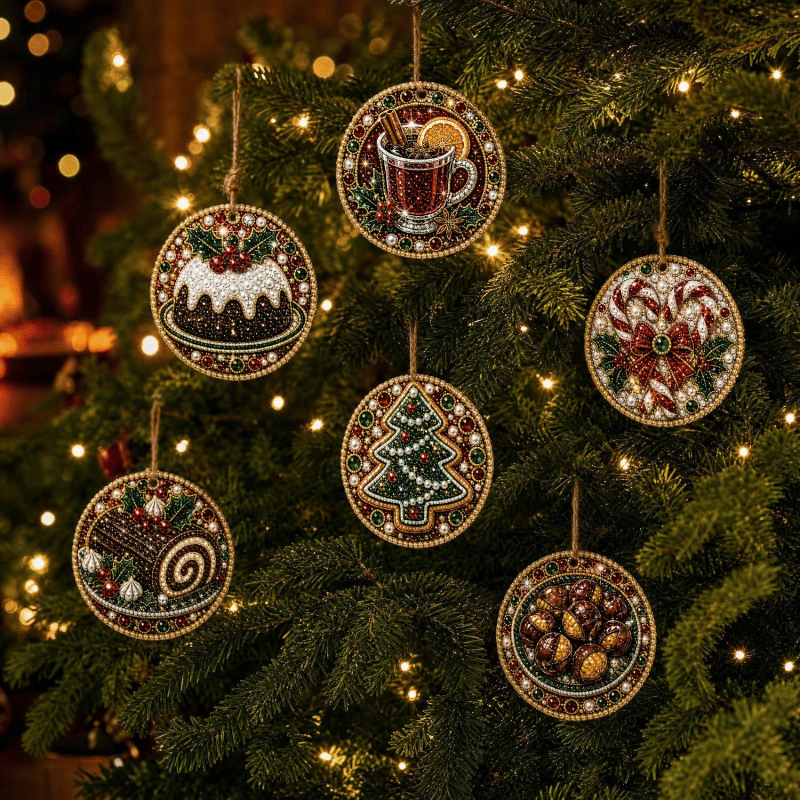 🔥Only Two-Pack for $19.98 Last Day Promotion!🎄Christmas DIY Diamond Painting Ornaments Kit (6 PCS)🎅