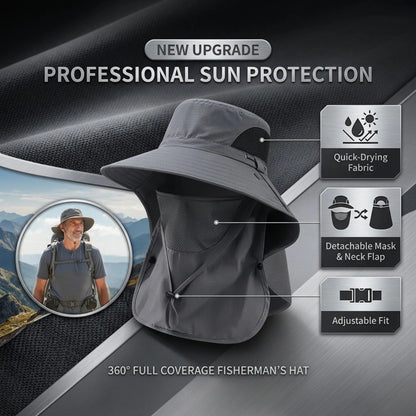 Spring/Summer Fisherman's Hat Detachable Outdoor Fishing Face Covering Neck Protection