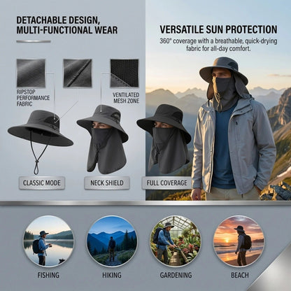 Spring/Summer Fisherman's Hat Detachable Outdoor Fishing Face Covering Neck Protection