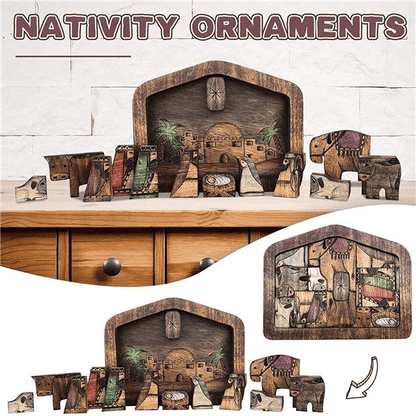 Handmade Wooden Nativity Puzzle❤️