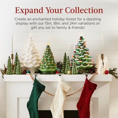 Hand-Crafted Ceramic LED Tabletop Christmas Trees