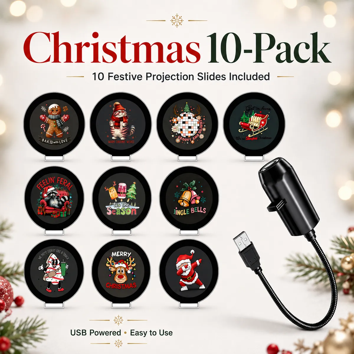 ✨🎄 HD Holiday Projector – Plug-and-Play Multi-Scene Light for Christmas, Halloween & Faith-Themed Decor