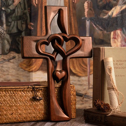 💕Factory Outlet Sale- SAVE 49%OFF🔥Intertwined Hearts Wooden Cross