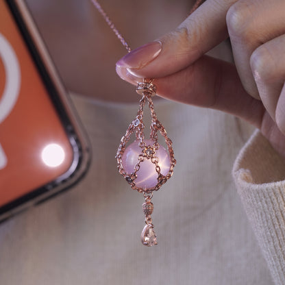AC Natural Crystal Pouch Necklace