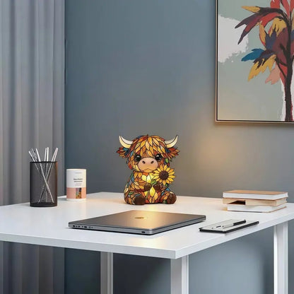 🌻Sale 49% OFF- 🐮Creative Highland Cow  Sunflower LED Night Light