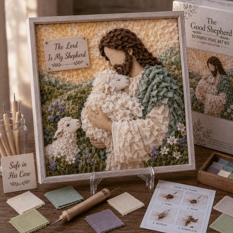 🔥 LAST DAY 49% OFF - ✝️3D Christian Fabric Poke Art Kit(📦Buy 2 Free Shipping)