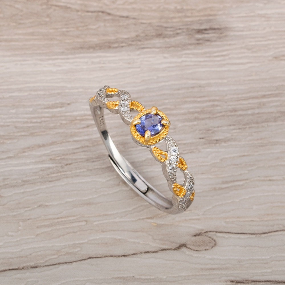 Natural Tanzanite Crystal Ring