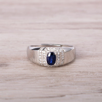 Natural Blue Sapphire Crystal Ring