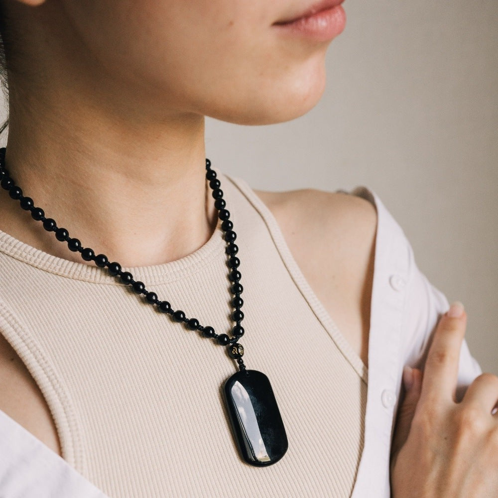 Black Obsidian Beads Protection Necklace