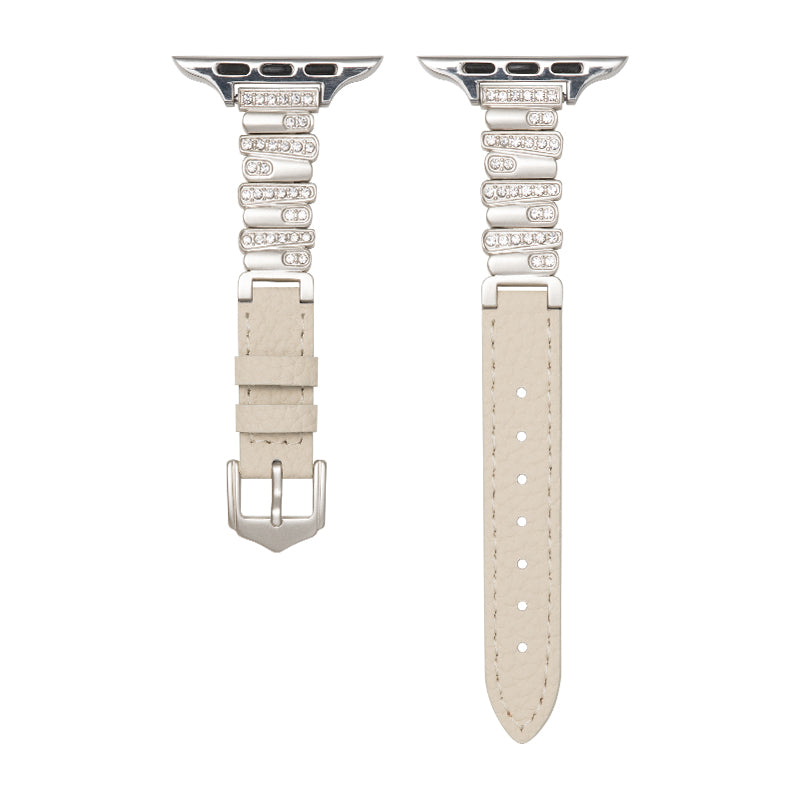 Aurora Crystal Leather Apple Watch Strap